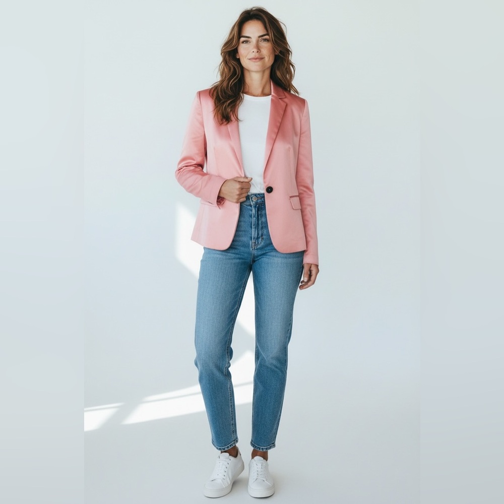 Scotch and Soda Light Pink Single Breasted Women's Blazer size 12/152 Barbiecore